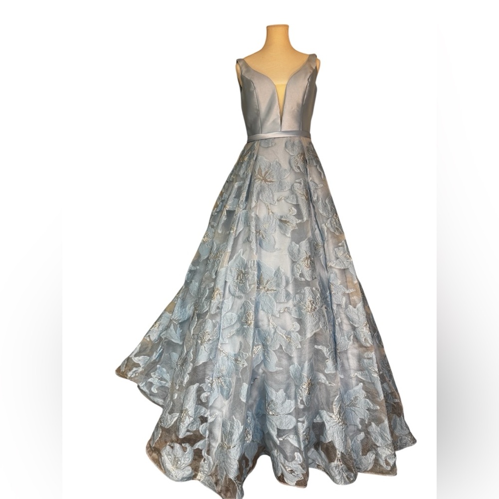 Jovani Light Blue Floral Prom Dress